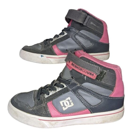 DC pure high tops grey pink girls sneakers 12.5 us @S7 - Picture 1 of 9